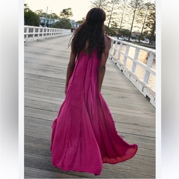 Free People McKinley Maxi Dress in Cha Cha Cherry NWOT - Picture 2 of 7